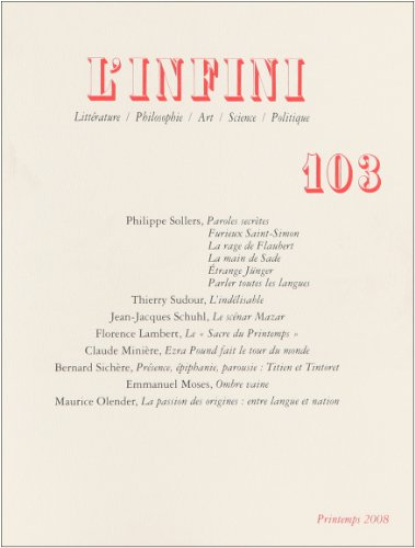 Infini (L'), n° 103