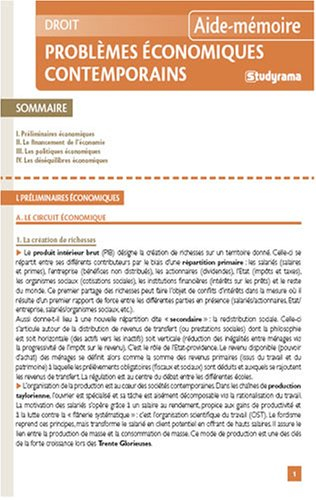Problèmes économiques contemporains
