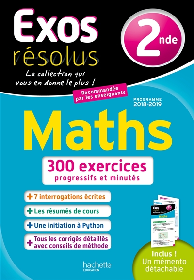 Maths 2de : programme 2018-2019