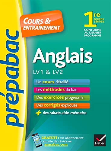 Anglais LV1 & LV2 1re toutes séries : cours & entraînement