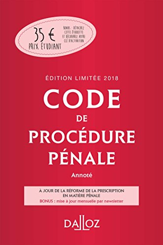 Code de procédure pénale 2018, annoté