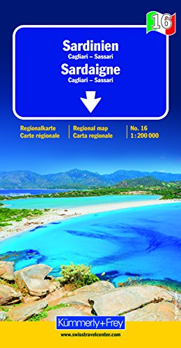 Sardaigne - Cagliari - Sassari - Carte régionale Italie (échelle : 1/200 000)