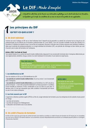 Le DIF : mode d'emploi