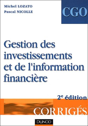 Gestion des investissements et de l'information financière : corrigés