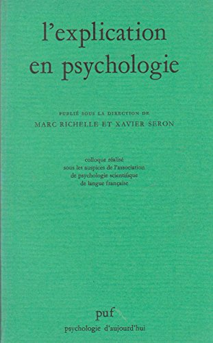 L'Explication en psychologie