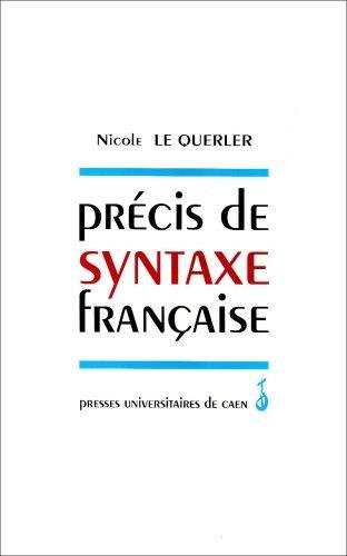 Précis de syntaxe française