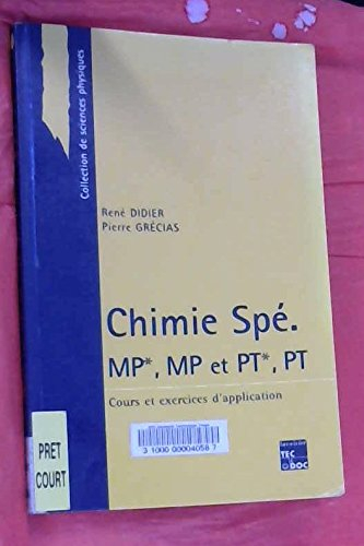 chimie spé : mp*, mp et pt*, pt