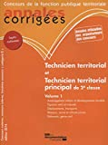 Technicien territorial, technicien territorial principal de 2e classe : concours externe, interne et