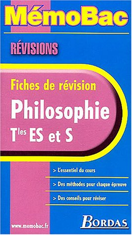 Philosophie terminales ES et S : fiches de révision