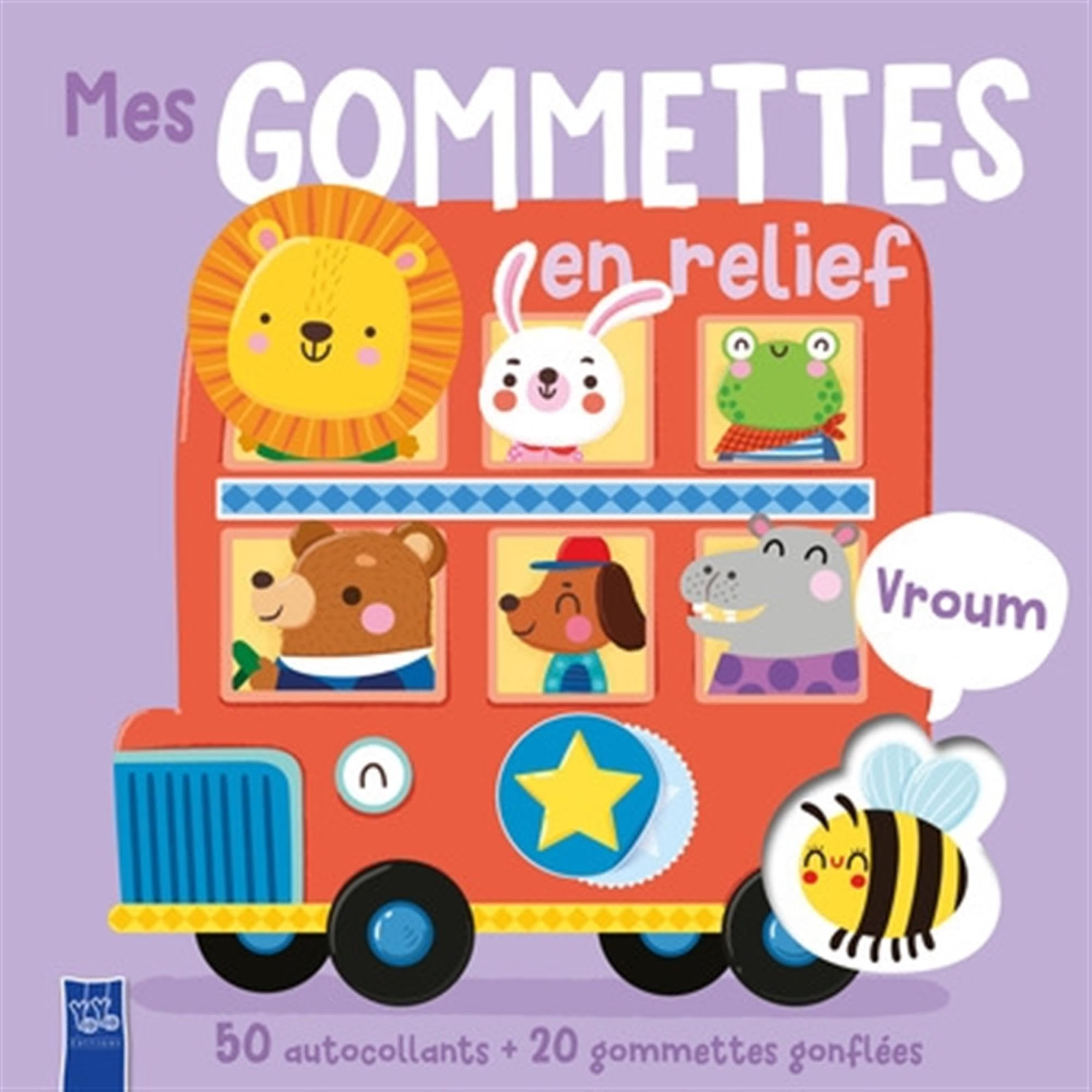 Vroum : 50 autocollants + 20 gommettes gonflées