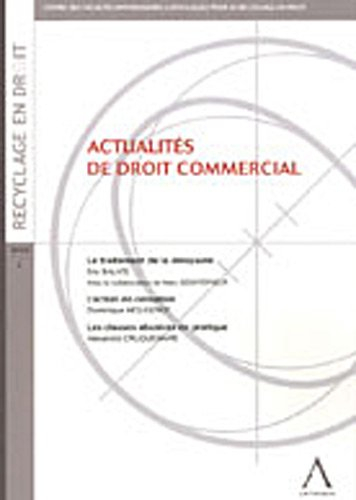 Actualités de droit commercial