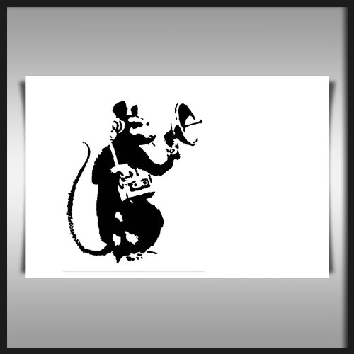 BANKSY RADAR RAT STENCIL ART IMPRIM? SUR 280GSM ARTISTE QUALIT? 90X60CMS A1 SATIN DE PAPIER
