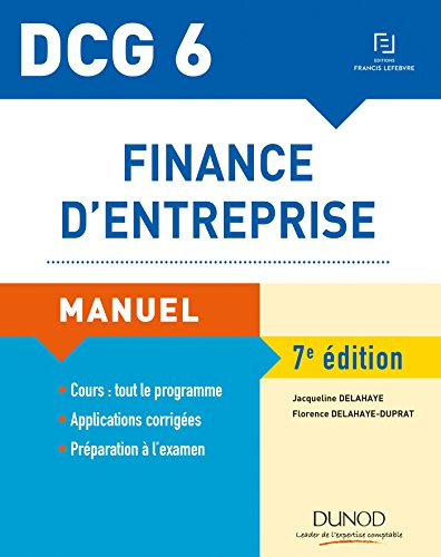 Finance d'entreprise, DCG 6 : manuel