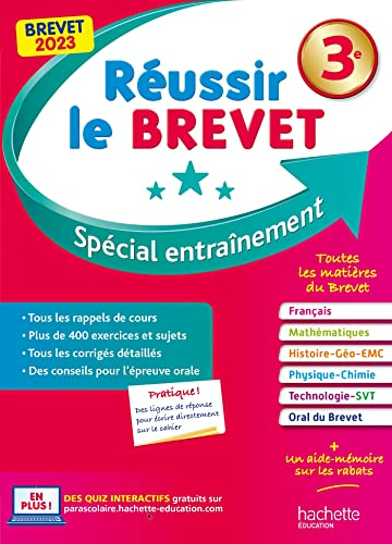 Réussir le brevet 3e : spécial entraînement : brevet 2023