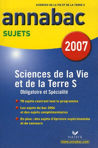 sciences de la vie et de la terre s : sujets 2007