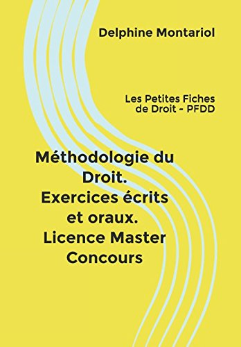 Méthodologie du droit. Exercices écrits et oraux. Licence Master Concours: Les Petites Fiches de Dro