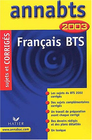 Français, BTS : 2003