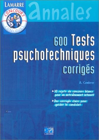 600 tests psychotechniques corrigés