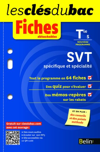 Sciences de la vie et de la Terre, spécifique et spécialité, terminale S : nouveau programme