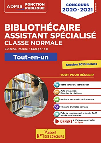 Bibliothécaire assistant spécialisé classe normale : externe, interne, catégorie B : tout-en-un, con