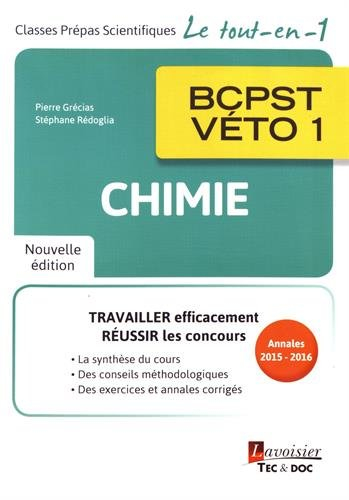 Chimie BCPST-Véto 1 : annales 2015-2016
