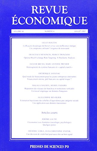 Revue économique, n° 58-4