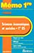 MEMO ESSENTIEL SES 1ERE ES (Ancienne Edition)