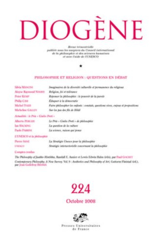 Diogène, n° 224. Philosophie et religion : questions en débat