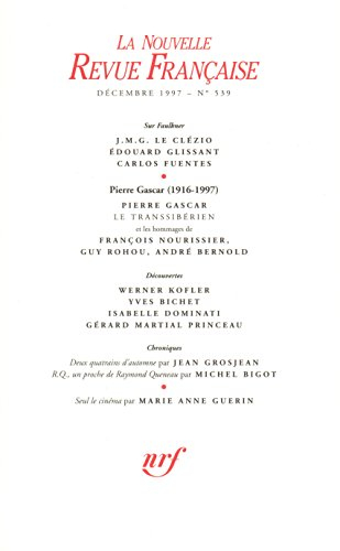 Nouvelle revue française, n° 539