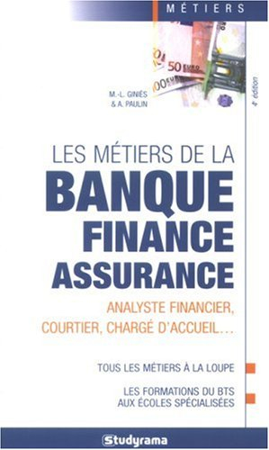 Les métiers de la banque, finance, assurance : analyste financier, courtier, chargé d'accueil...