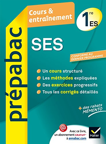 SES, sciences économiques et sociales 1re ES : cours & entraînement : programme 2013
