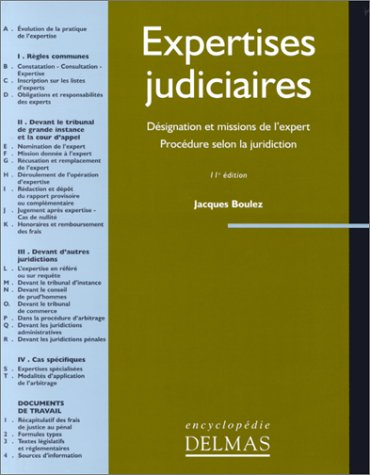 expertises judiciaires. désignation et missions de l'expert, procédure selon la juridiction, 11ème é