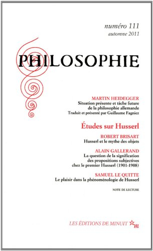 Philosophie, n° 111. Etudes sur Husserl