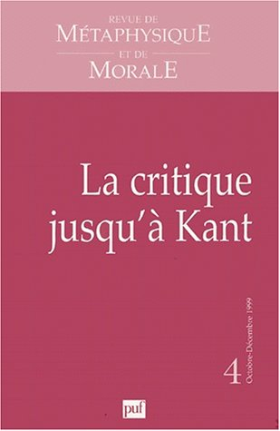 Revue de métaphysique et de morale, n° 4 (1999)