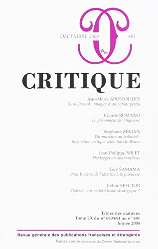 Critique, n° 691