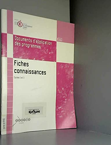 Fiches connaissances.: Cycles 2 et 3