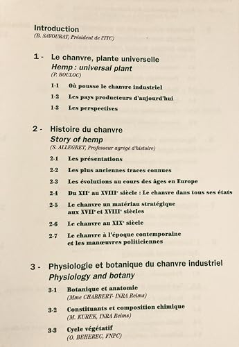 Le chanvre industriel : sa culture et ses usages. Industrial hemp : production and uses