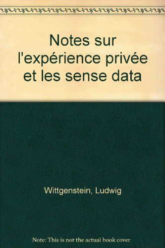 Notes sur l'expérience privée et les sense data