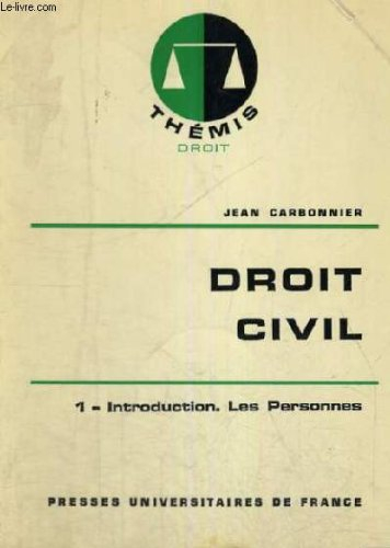 droit civil - 1/ introduction. les personnes - themis collection dirigee par m. duverger - droit