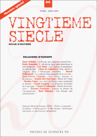 le vingtième siècle, numéro 66 - avril-juin 2000