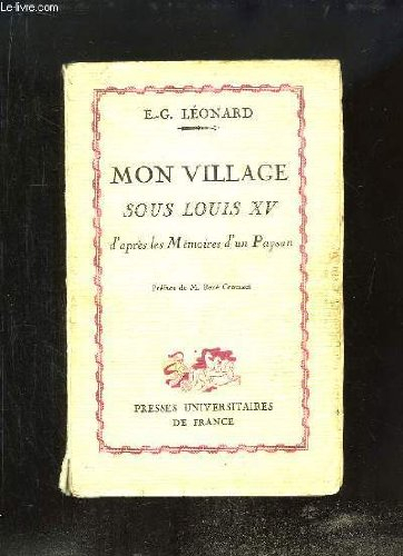 mon village sous louis xv d'après les mémoires d'un paysan