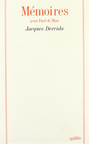 Mémoires pour Paul de Man