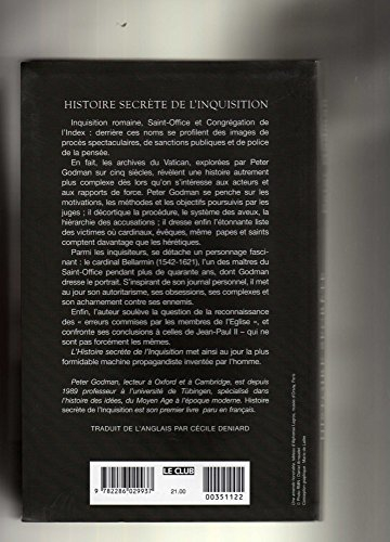 histoire secrète de l'inquisition : de paul iii à jean-paul ii
