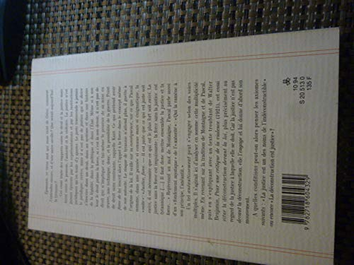 Force de loi : le fondement mystique de l'autorité