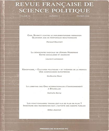Revue française de science politique, n° 58-1