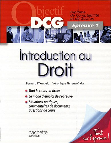 Introduction au droit : diplôme de comptabilité et de gestion, épreuve 1