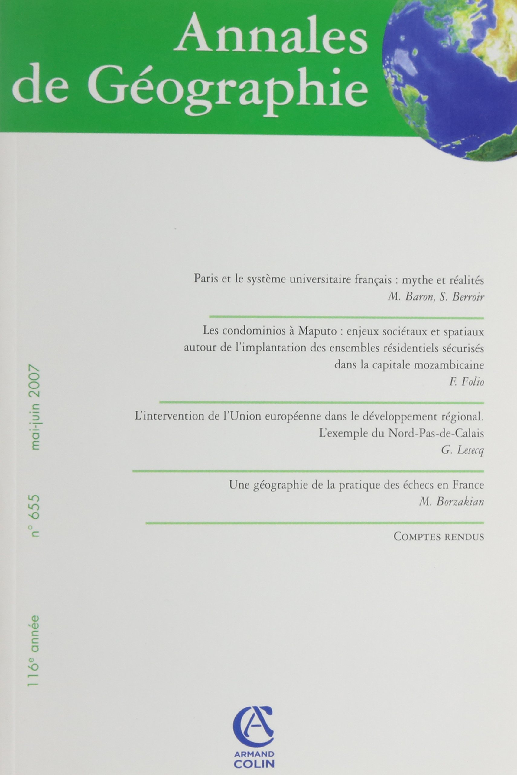 Annales de Géographie n° 655 (3/2007)