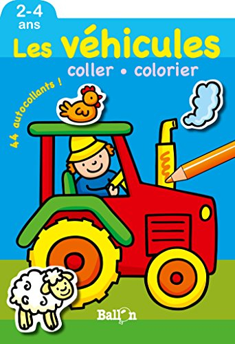coller colorier- les vehicules (2-4 ans