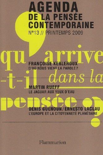 Agenda de la pensée contemporaine, n° 13