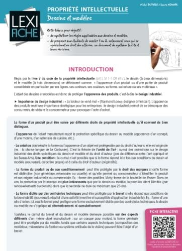 Propriété intellectuelle : dessins et modèles